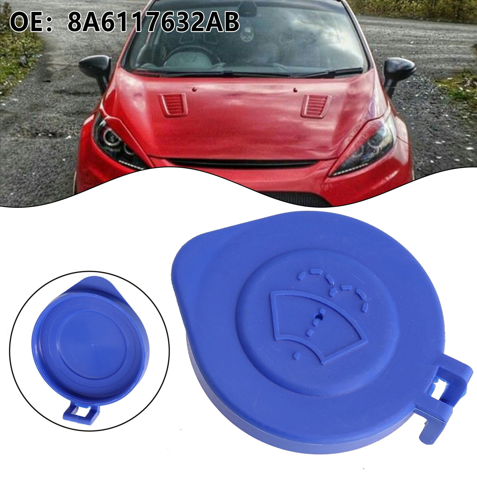 1 PC Car Windshield Wiper Washer Fluid Reservoir Cover Fits For Ford Fiesta 2010 2011 2012 2013 2014 2015 2016 2017 2018