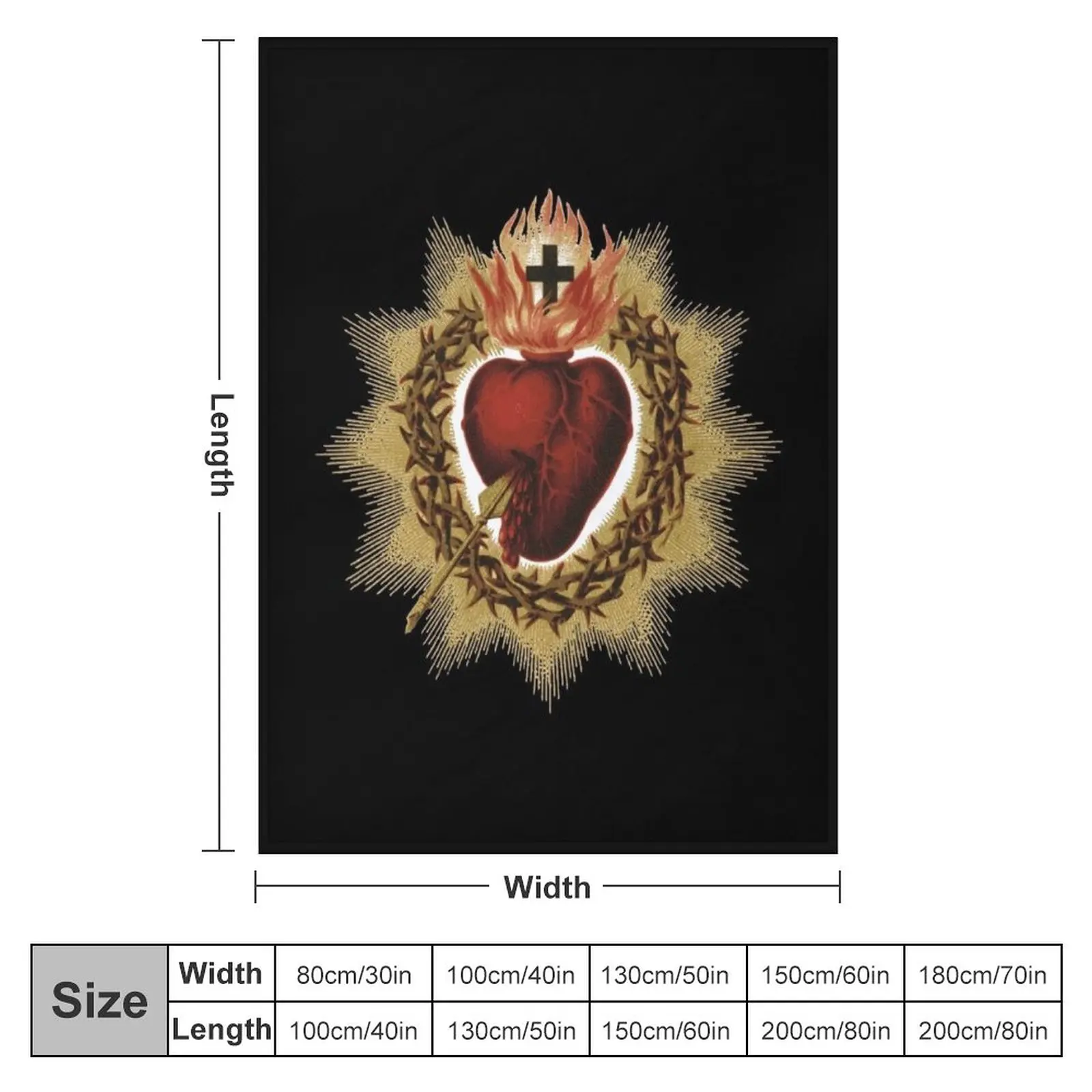 Sacred Heart of Jesus Catholic Throw Blanket Furry Blanket Loose Blanket Softest Blanket Luxury Brand Blanket