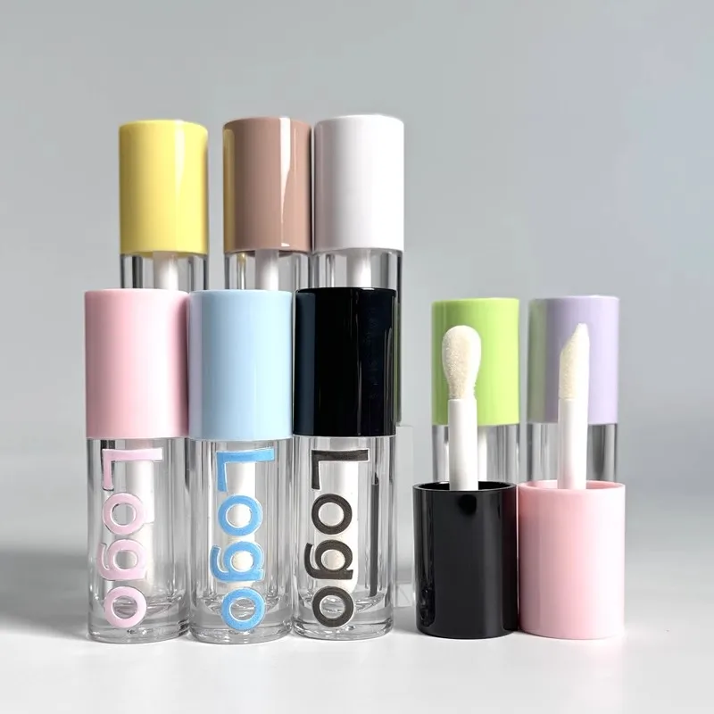 20/30/40pcs Custom Logo Round Clear Lip Gloss Empty Tubes 6ml Big Wand Brush Lipstick Lipgloss Bottles Containers Packaging Box