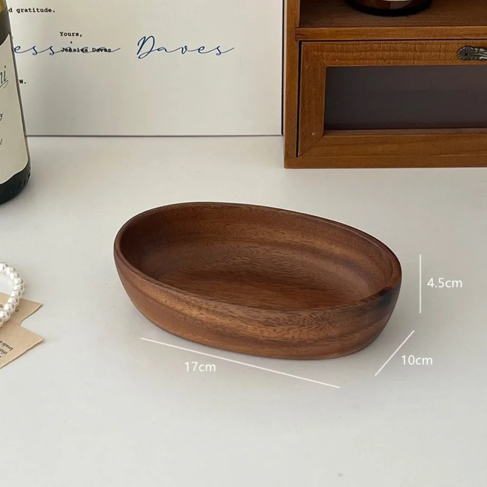 

New S/M/L Jewelry Storage Box Large Capacity Boat Shape Sundries Storage Tray Walnut Desktop Storage Box