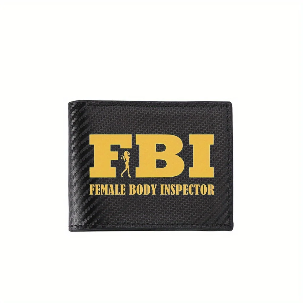 FBI,female body,inspector,logo,image Men's Wallets Simple Business Modern Stylish Printing Design Gifts For Father Boyfriend Chr