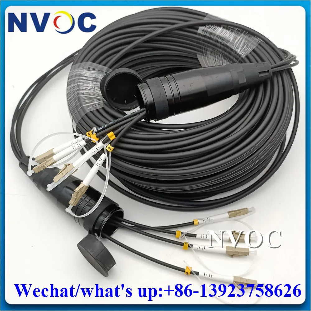 

4C 50/125 OM3-150 Multimode 100/110/120M Outdoor 4Cores/Fibers MM PDLC/SC/FC/STUPC LSZH/TPU Armored Fiber Optic Patch Cord Cable