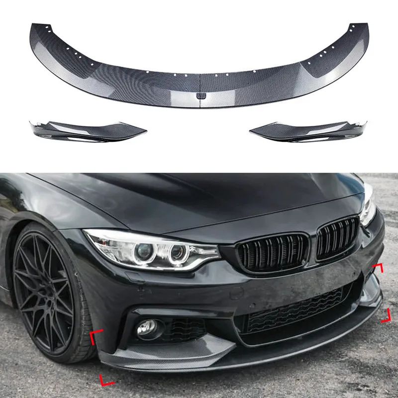 For 2014-2020 BMW 4 Series F32 F33 M-Tech Car Front Bumper Splitter Lip BodyKit Protector Guard Exterior Tuning Car Accessories
