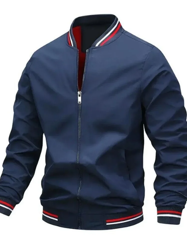 New Spring Autumn Fashion Solid Color Outdoor Windproof Baseball Jacket Men Casual Loose Plus Size High Quality Coat Streetwear