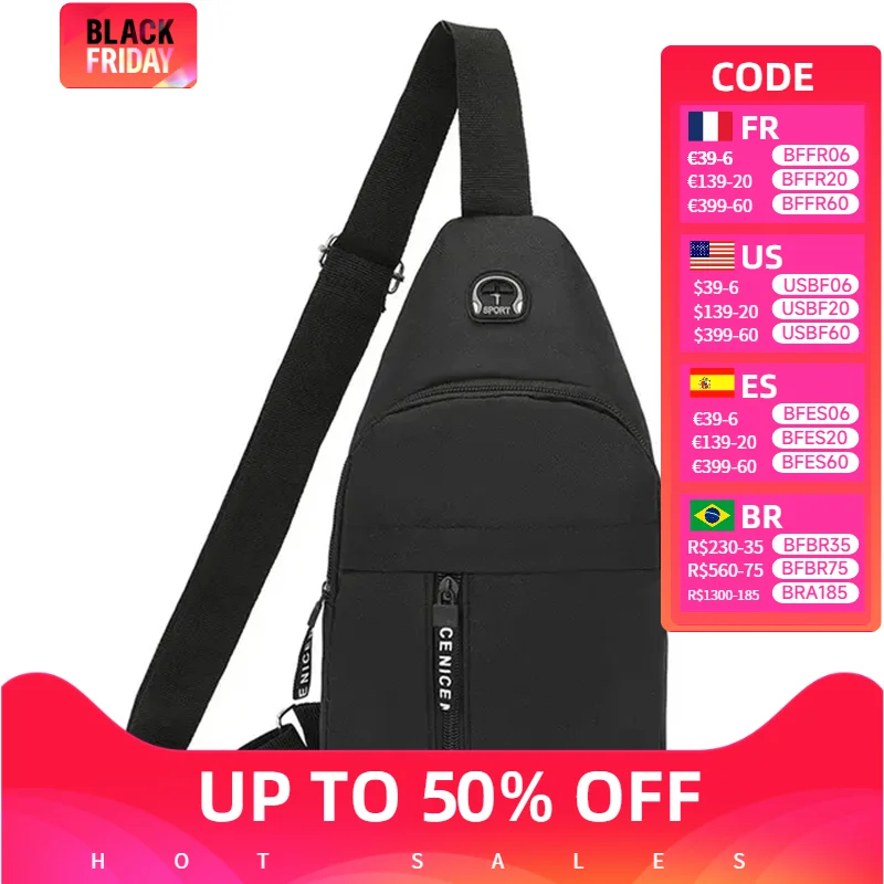 Nylon Brusttasche für Männer Multifunktion ale Casual Fashion Trend Umhängetasche für Outdoor-Sportarten Vielseitige Umhängetasche