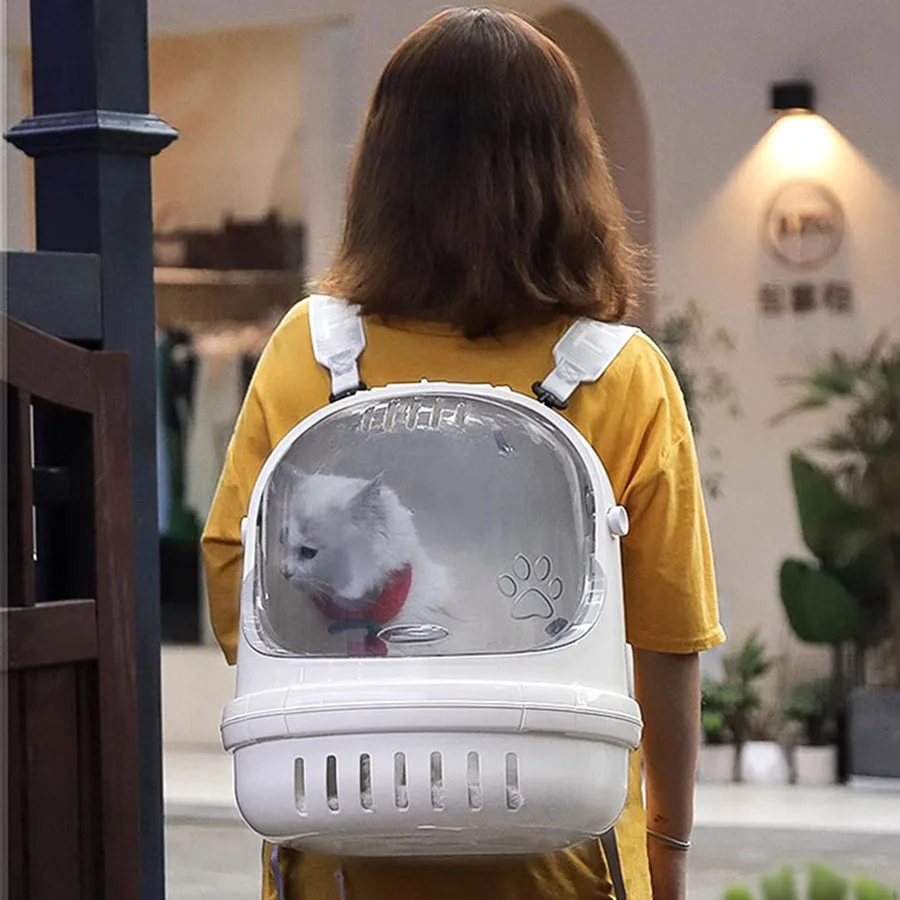 Travel Cat Bag Carrier Cute Portable Ladies Shoulders Cat Bag Breathable Plastic Aesthetic Hard Shell Mochila Gato Pet Backpack