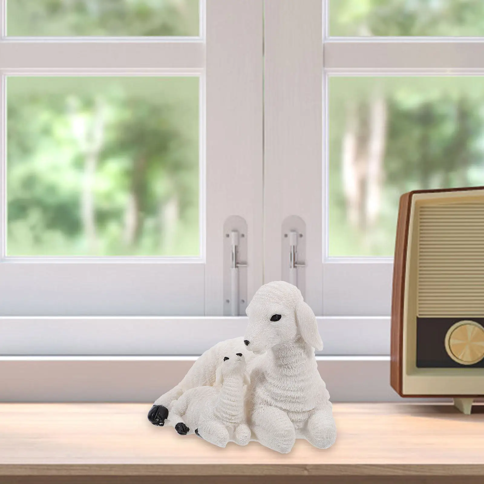 

Миниатюрная фигурка овечки из смолы, прочная, для сада, мультяшный дизайн, украшение для газона, садовая статуэтка овечки, декор для улицы и стола