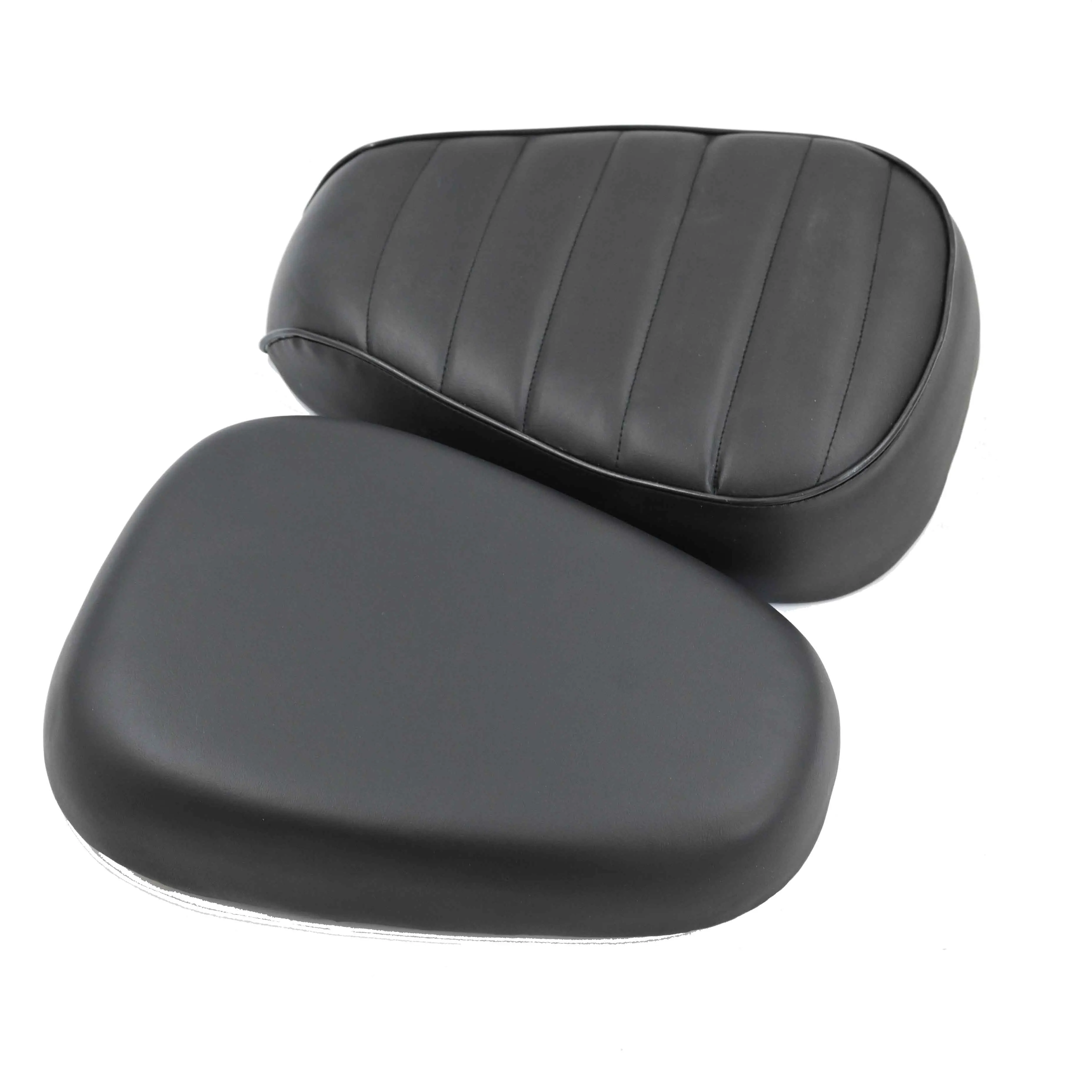 Motorcycle Seat Passenger Sissy Bar Backrest Cushion Pad For  Honda Suzuki Kawasaki Electric Scooter Black Leather Seats