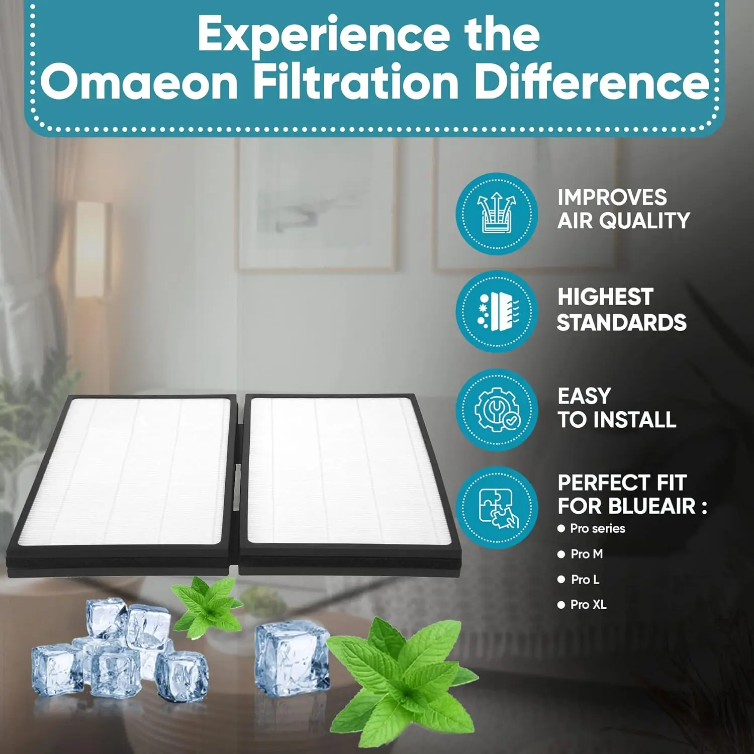 فلتر Pro Particle متوافق مع أجهزة تنقية الهواء Blueair Pro M وPro L وPro XL للغبار والروائح الكريهة