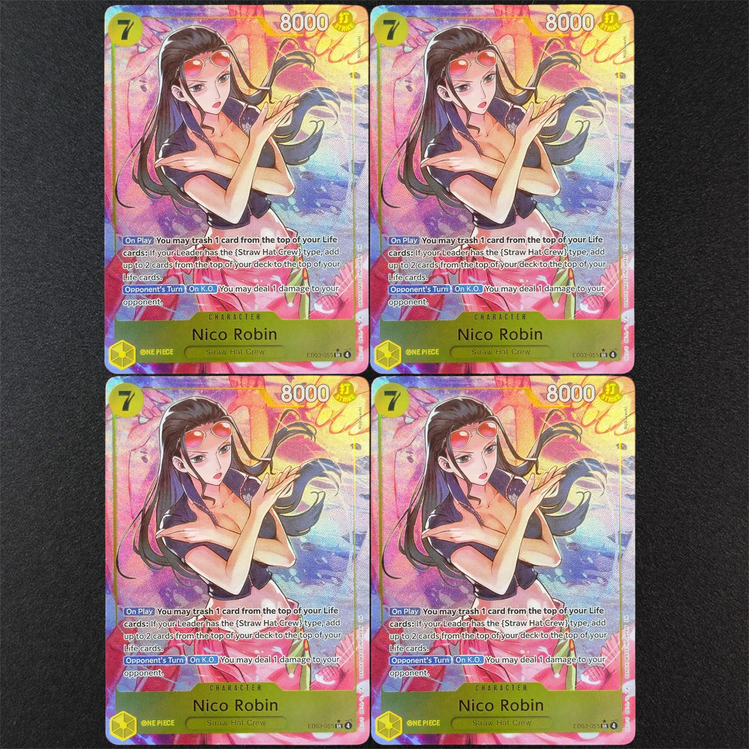 DIY Proxy One Piece TCG Englisch EB03-055 Nico Robin Alternative Art SP SR Charakter Gelb Spielkarten-Sammlung Spielzeug