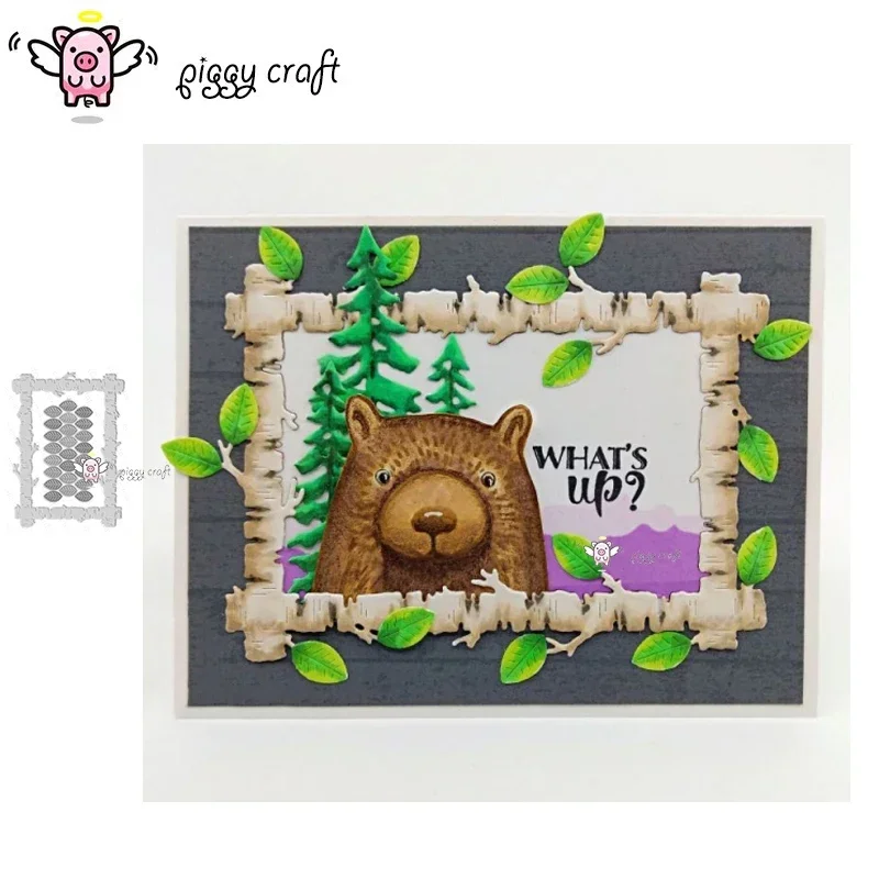 Piggy Craft metal cutting dies cut die mold Trunk tree leaf frame Scrapbook paper craft mold blade punch stencils dies