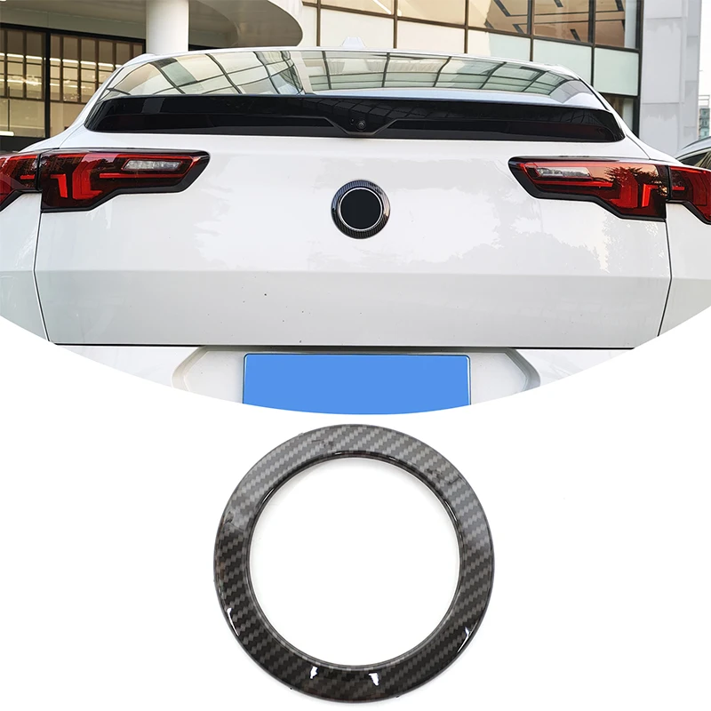 

Для BMW X2 2024 декоративное кольцо с логотипом заднего автомобиля, декоративное кольцо с логотипом автомобиля, аксессуары, ABS, узор из углеродного волокна, 1 шт.