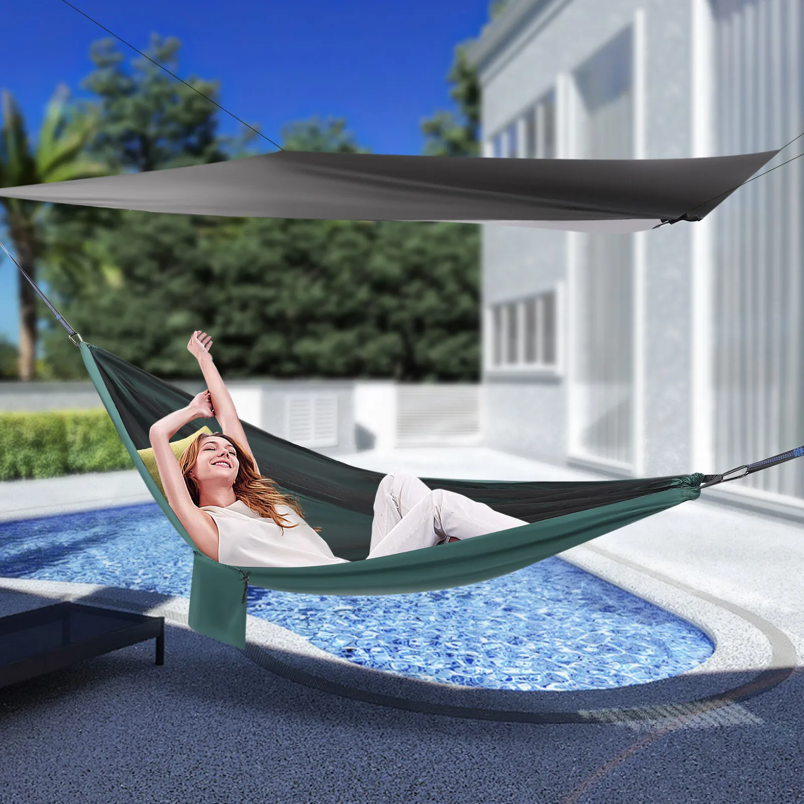 

Camping Hammock Tent with Mosquito Net Hanging Bed Portable One Person