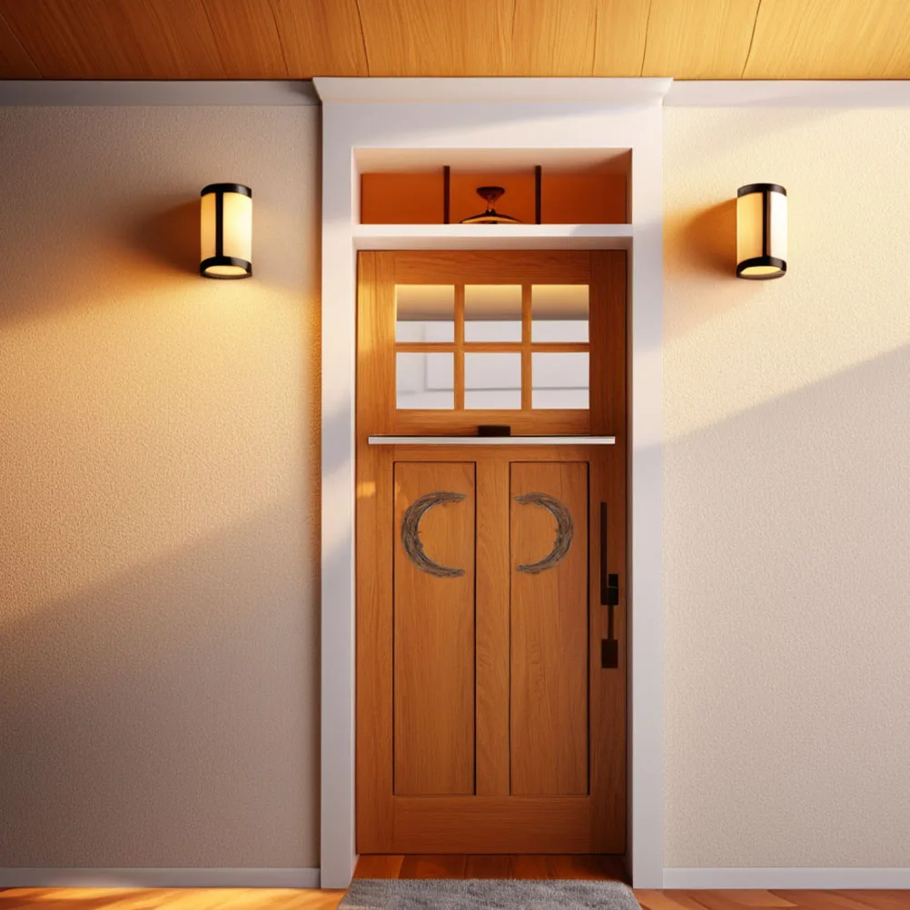 

4 Pcs Rattan Garland Crescent Moon Wreath Form Ring Grapevine Brown Wreaths Crafts DIY Holiday Natural Door Reef Vine Branch