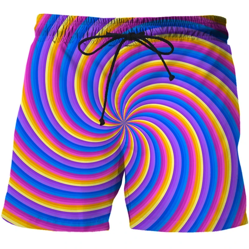 3d Printed Vertigo Endless Beach Shorts Funny Design Visual Effect Graphic Boy Trunks Hip Hop Y2k Streetwear Mens Short Pants