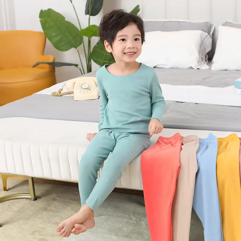 Children Thermal Underwear Sets Infant Baby Girls Clothes Autumn Winter Kids Boys Warm Long John Top+Pant Suits Pijama Sleepwear