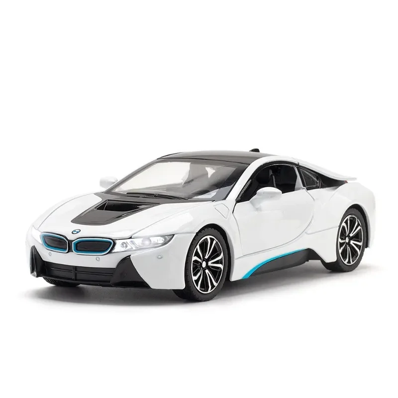 1/22 Scale BMW I8 Sport Car Model Sound Light Collective Diecasts Toys Vehicles Children Car Gift  Voiture Miniature Home Decor