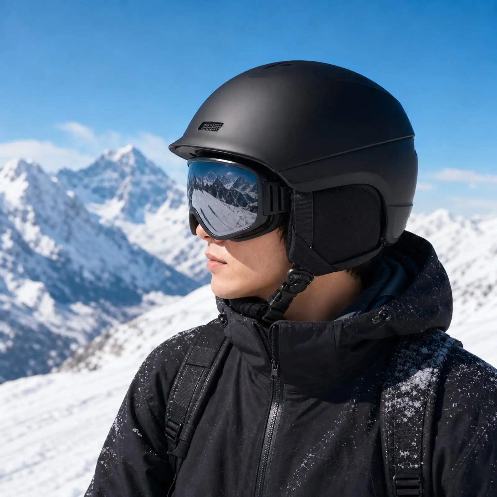 Durable Snow Ski Headgear with Covered Ear Pads and Ventilated Design for Slopes Protection in Winter Sports