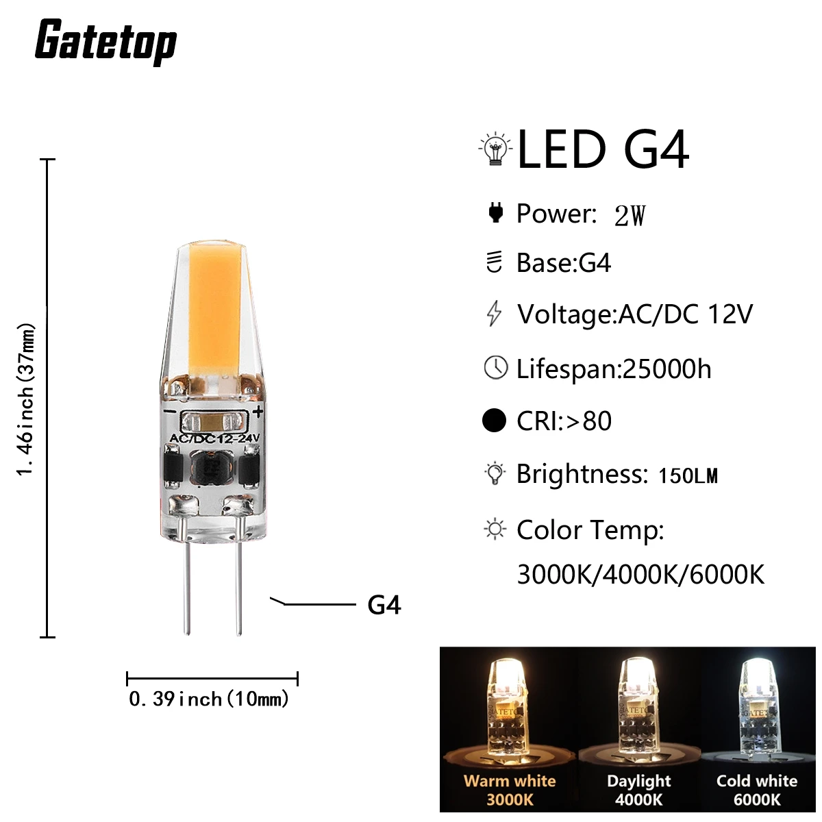 Imagem -03 - Led Gel de Sílica Mini g4 Lâmpada ac Dc12v Cob Luz Branca Quente sem Substituição Estroboscópica de 20w Lâmpada Halógena 515 Peças 2023 Novo