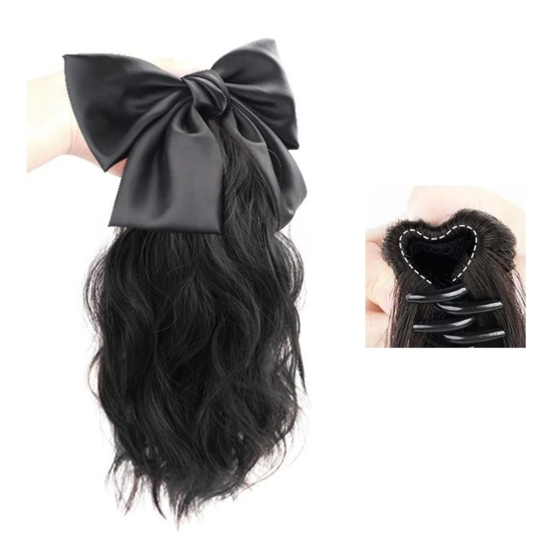 Synthetische Pferdes chwanz Haars pange Brunnen Pferdes chwanz Haar verlängerungen Bowknot natürliche lockige Haar verlängerungen elegante Haar