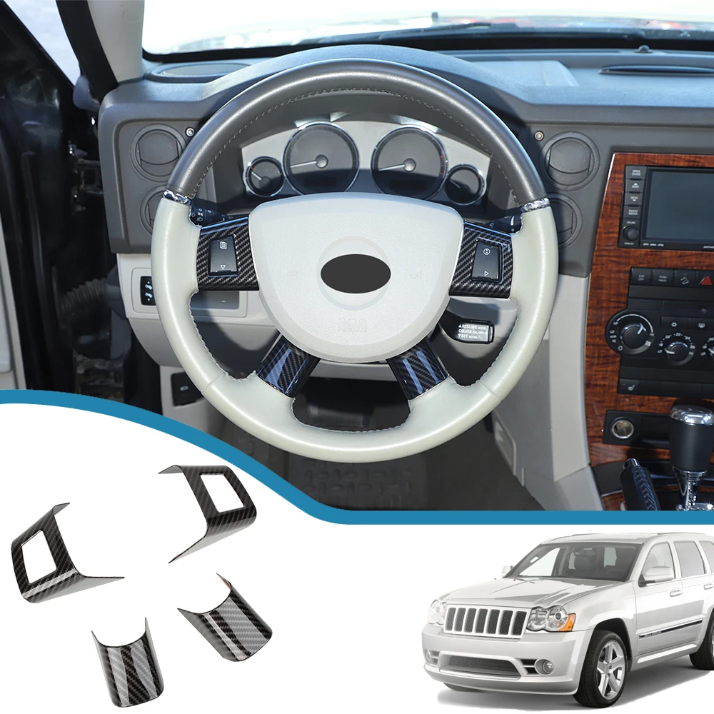 

Car Steering Wheel Decoration Cover Stickers for Jeep Grand Cherokee/Grand Commander 2006-2010 Interior Mouldings Accessories