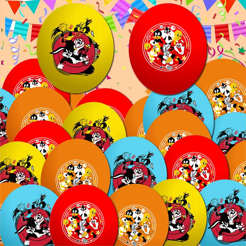 Balão de látex colorido de 12 polegadas dos Looney Tunes, decoração para festa de aniversário infantil, chá de bebê, globos.
