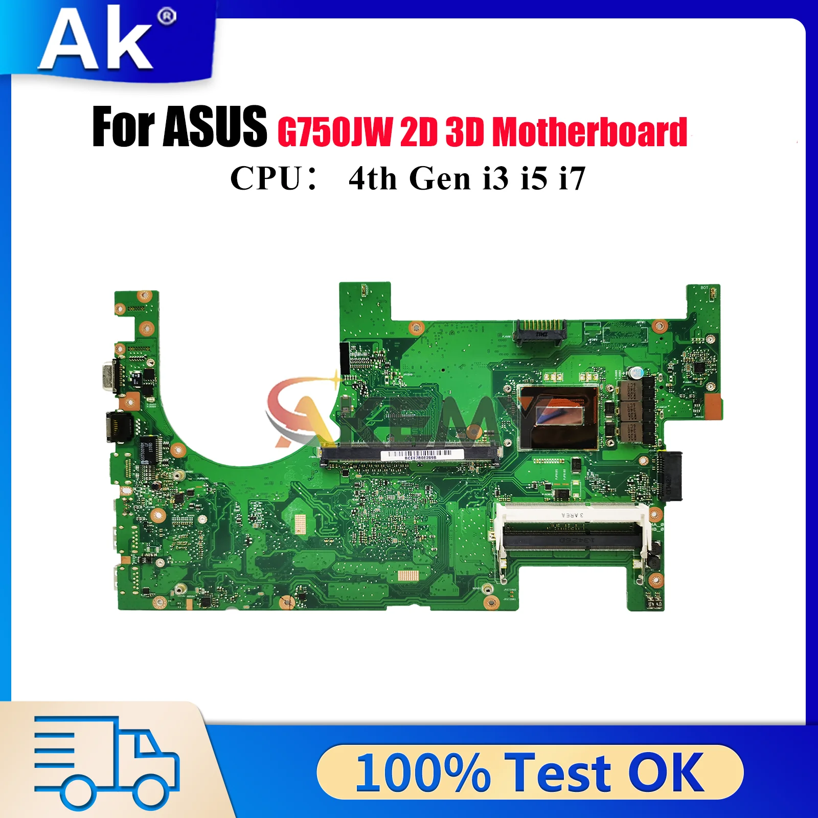 

G750JW Laptop Motherboard For ASUS ROG G750JM G750J G750JX G750JY G750JW G750JZ G750JH Mainboard With i3 i5 i7 CPU tests OK stk