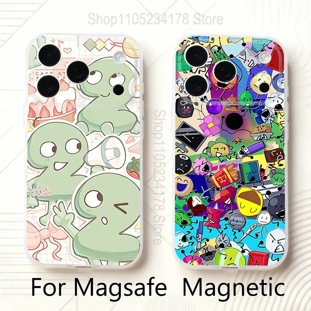 

Bfdi Battle For Dream Island Frosted Clear Magnetic Phone Case for iPhone 17,16,15,14,13,12,11 Pro,Max,Plus,Mini,Air,E