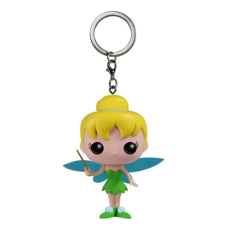 Disney Pocket Princess Ariel Tinker Bell Vinyl Keychain PVC Action Figure Collection Model Toys