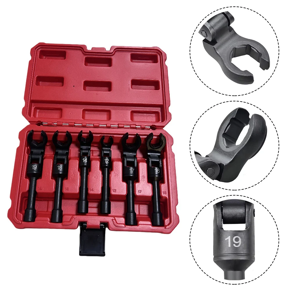 Innovative Long FlexHead Wrench Kit Designed for Diesel Injectors Features Six Essential Sockets and Handy Carrying Case