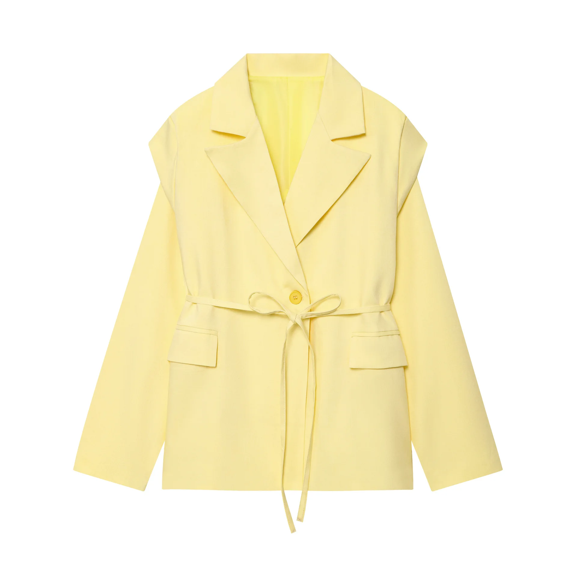 

Модный повседневный пиджак с широкими бретелями и поясом, женская одежда, элегантная верхняя одежда, модный стиль