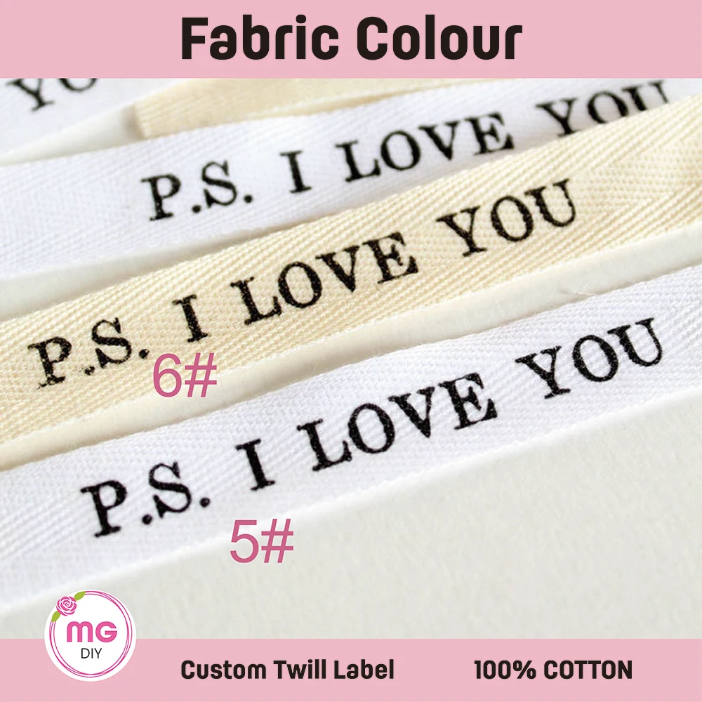 12x60mm Niestandardowa etykieta Twill - spersonalizowana marka, metki z bawełny organicznej, jedna lub dwie linie, tekst do personalizacji, metki zmywalne (xw5500) — zdjęcie 7