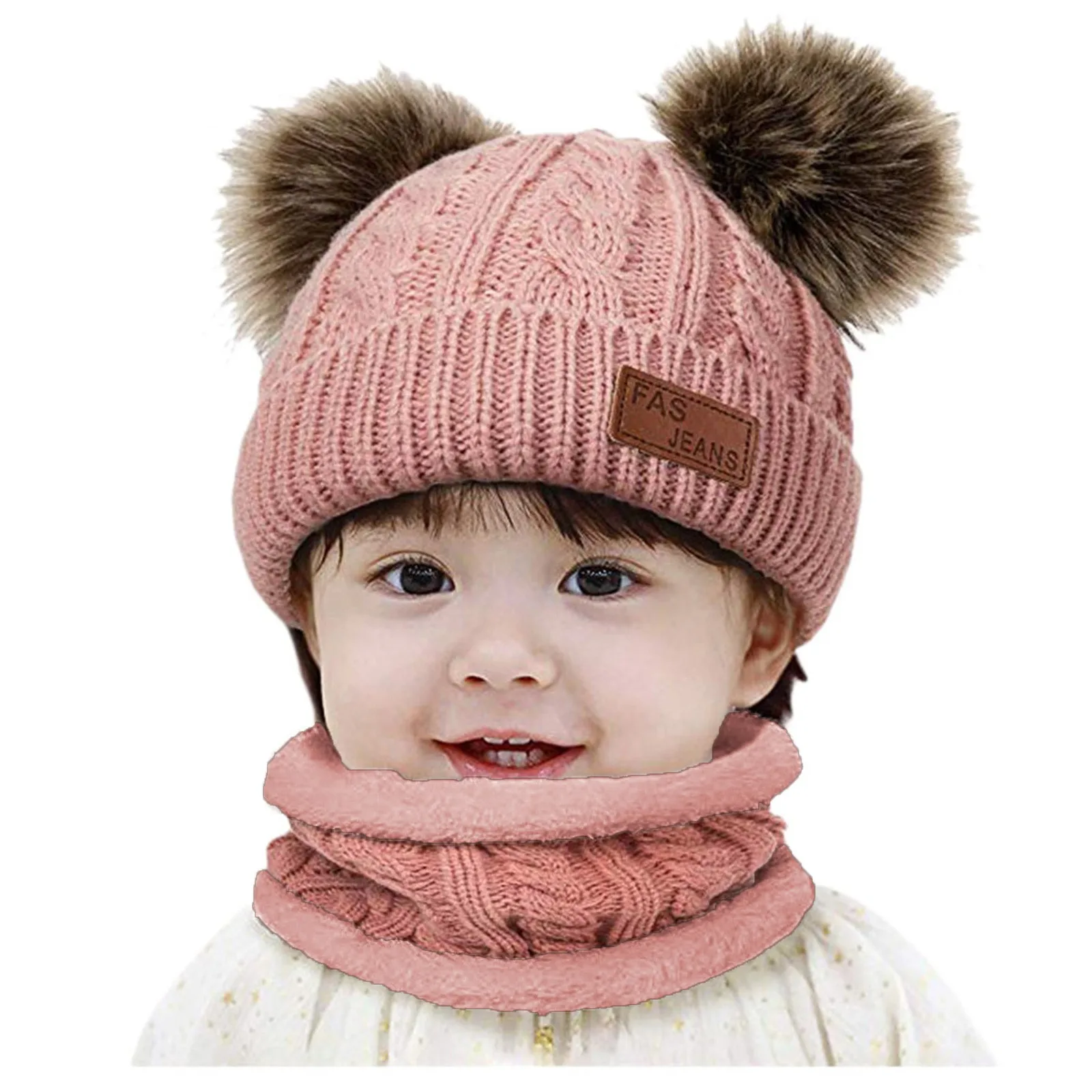 2 Year Old Boys Hats Infant Toddler Winter Cute Hat For Baby Girl Boy Knitted Warm Skiing Caps Pompom Baby Bath Umbrella Hat