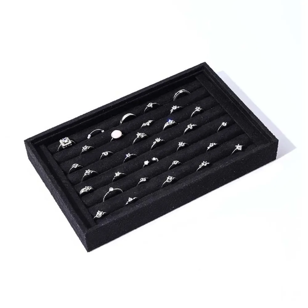 Elegant Ring Earrings Organizer Jewelry Box Velvet Suede Ear Studs Jewelry Display Stand Save Space Large-Capacity