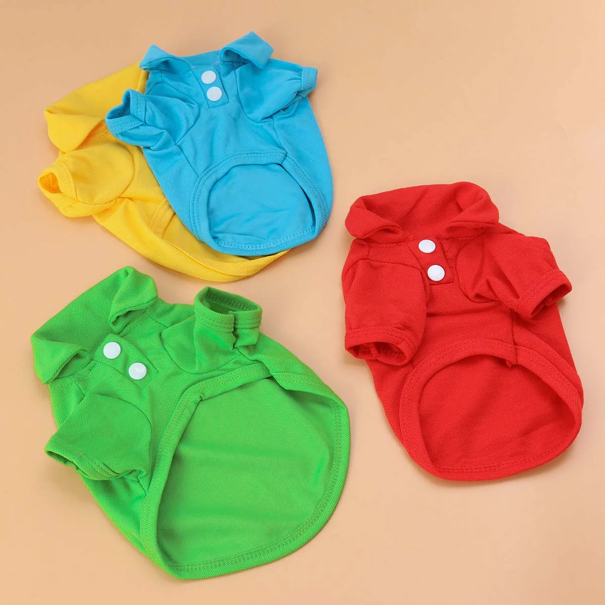 4 قطع من القطن الناعم للحيوانات الأليفة للكلاب، ملابس جرو لطيفة بأكمام قصيرة، ملابس مريحة وخفيفة الوزن للكلاب Xs #4