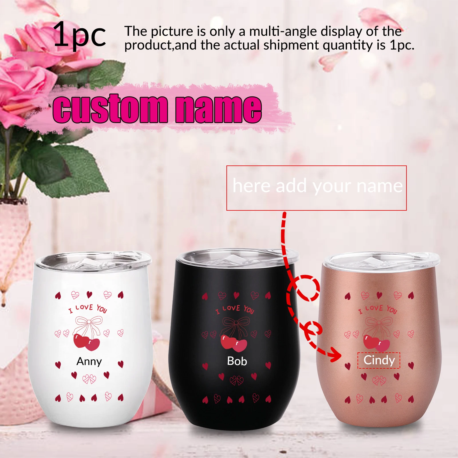 1pc Customized Name 20oz Car Cup with Lid Straw Print Cactus Mother's Day Stainless Steel Water Bottle Hot Insulated Water Cups