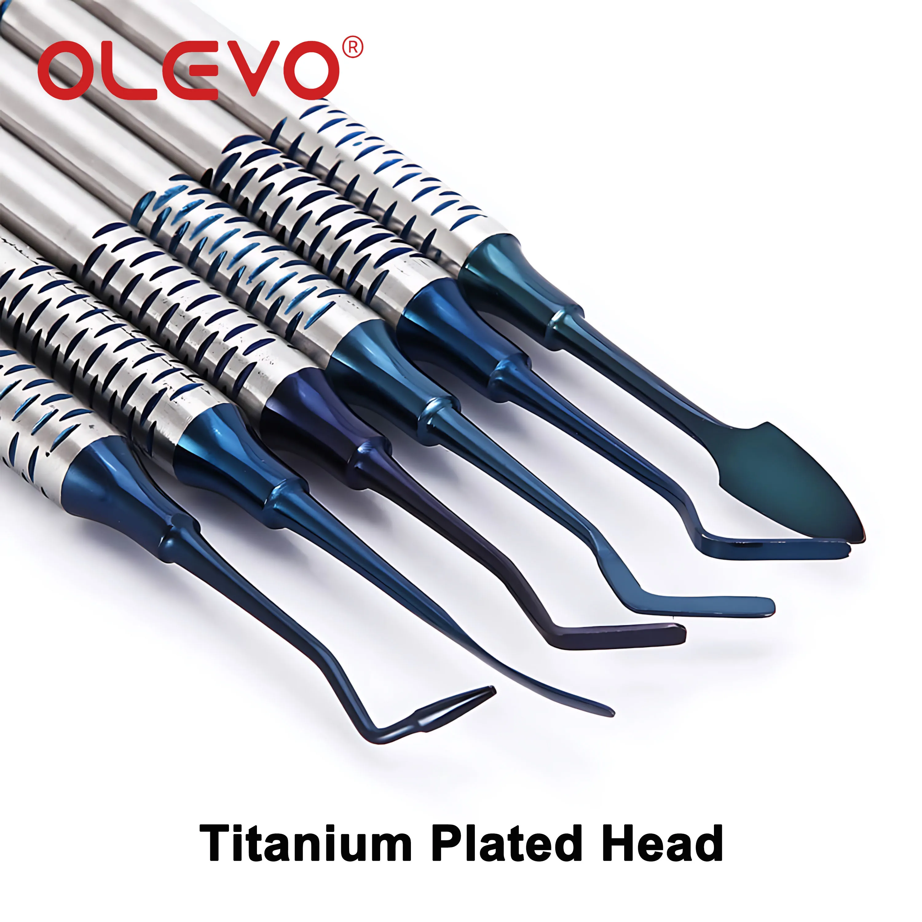 6 Pcs/Set Dental Composite Resin Filling Spatula Resin Filler Handle Titanium Plated Head Dentistry Instrument Restoration Tools