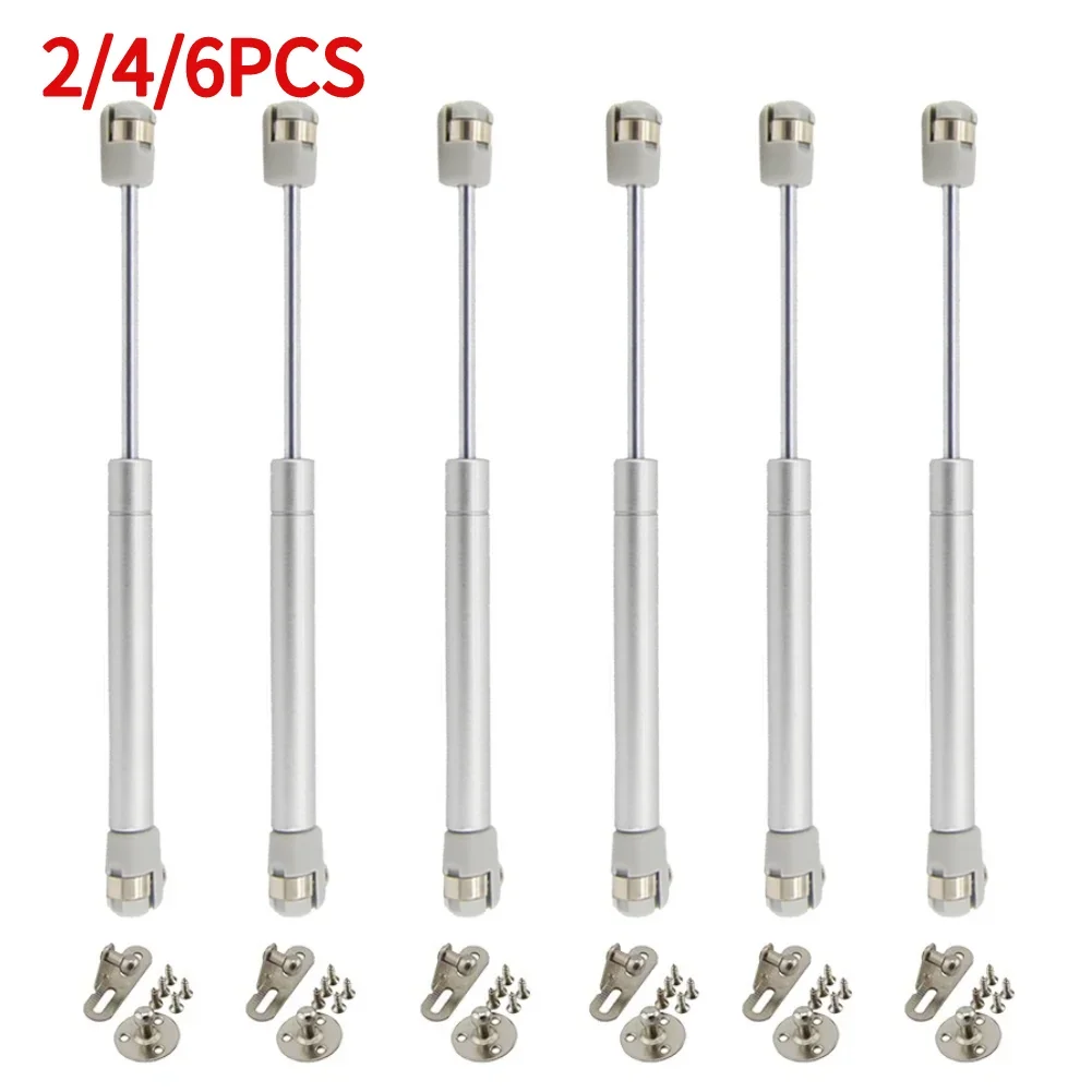 6 יחידות 80N/100N/120N צירי רהיטים נשארים רכים סגורים פתוחים 2 יחידות תמיכה במערכת הרמה של דלתות רהיטים הידראוליות שקטות למטבח ולארון