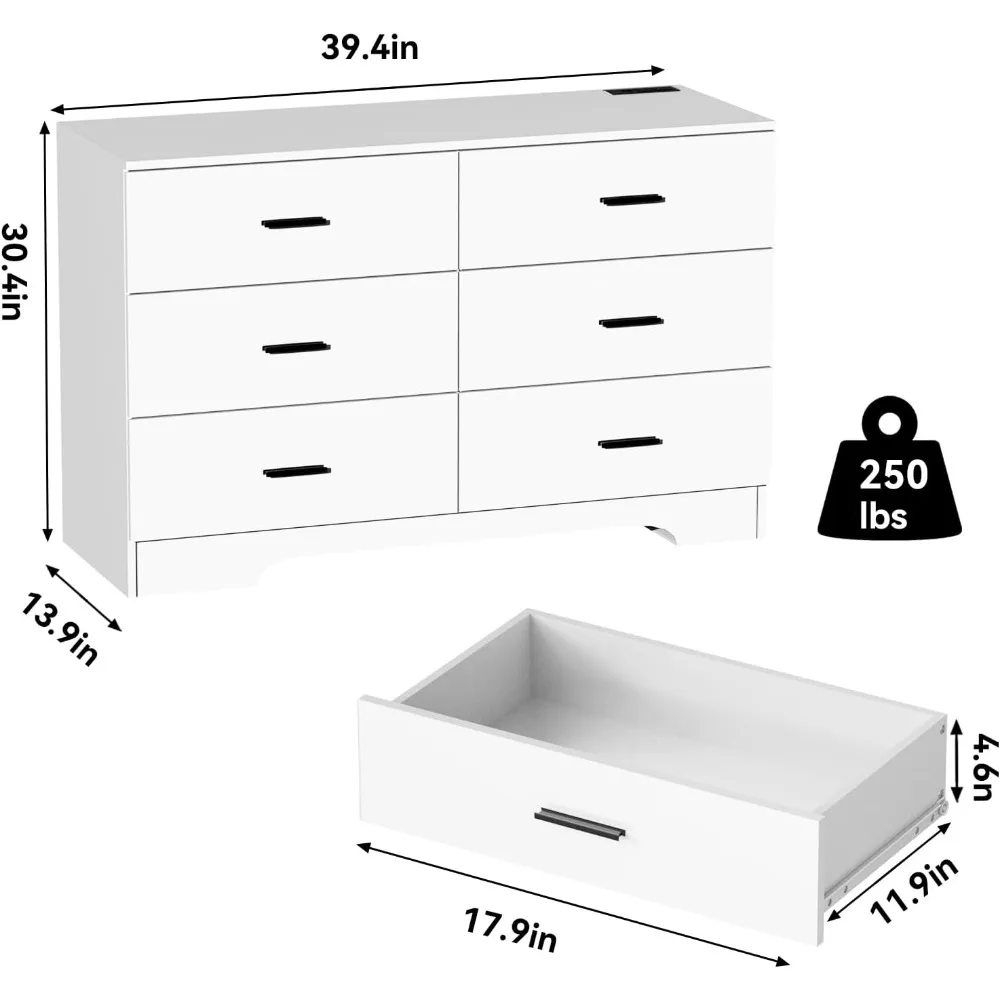 خزانة ملابس مع منافذ طاقة، خزانة خشبية مع USB ومنفذ من النوع C، منظم تخزين للأدراج لغرفة المعيشة