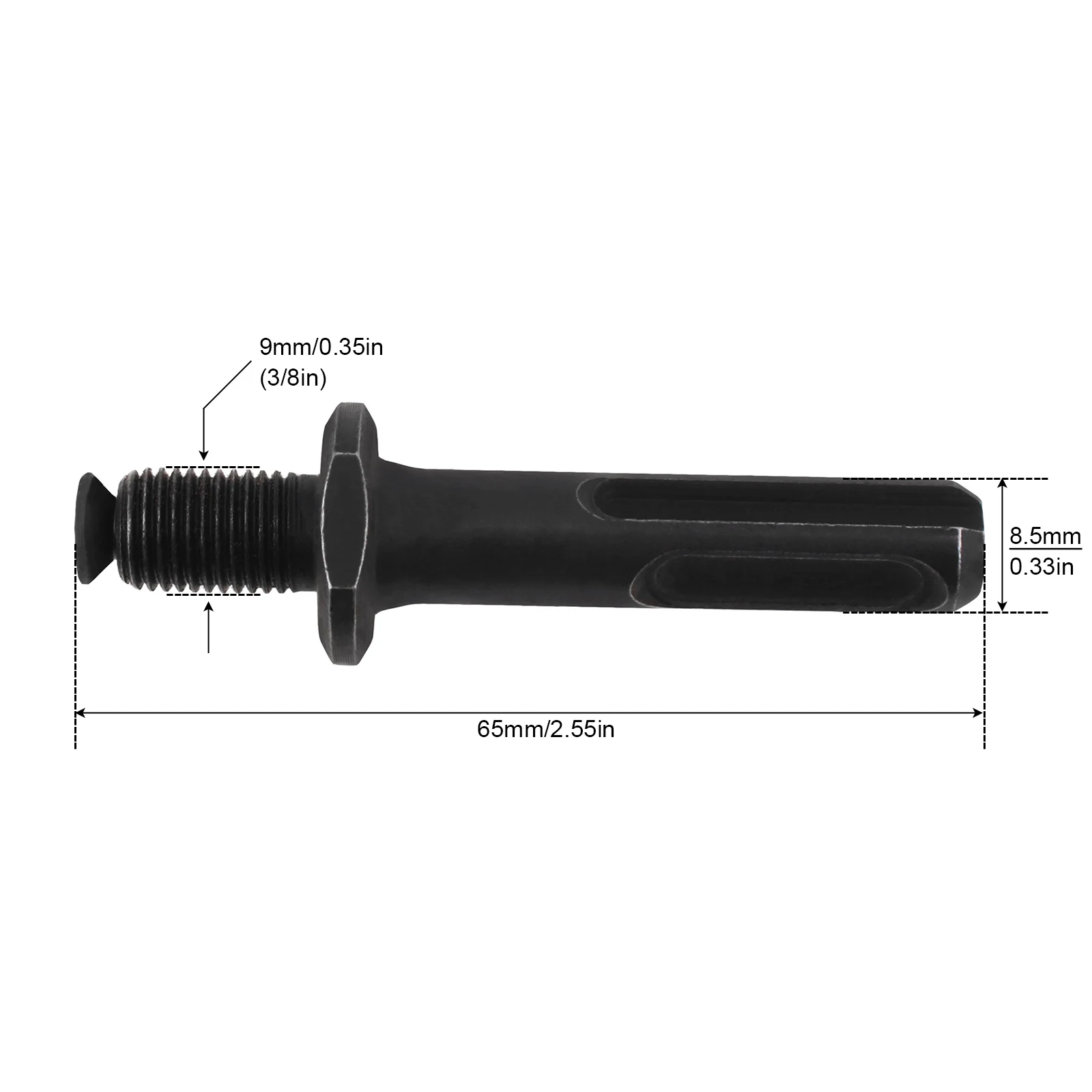 3/8-24UNF Electric Hammer Round Handle Connecting Rod Electric Drill Chuck Adapter Extension Tool