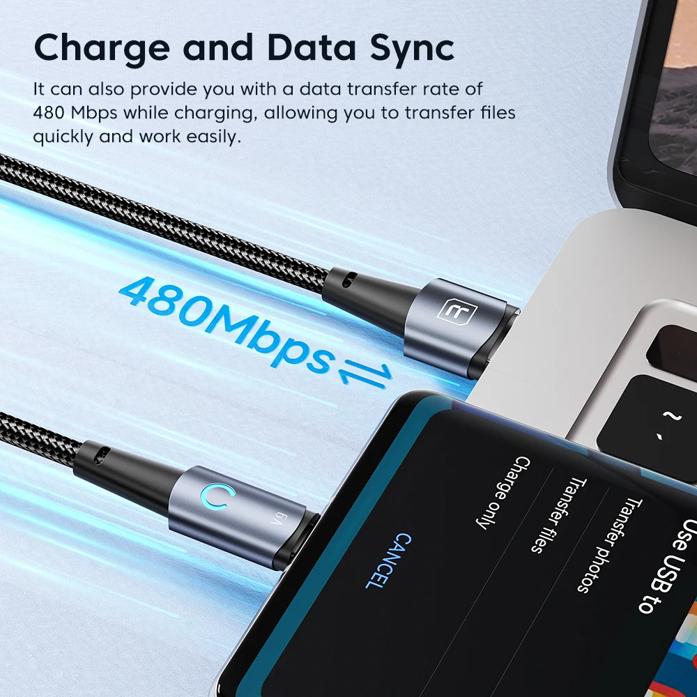 Toocki 6A USB Type C Cable 100W Fast Charging Charger USB C Data Cord TypeC Cable for Xiaomi POCO F4 Samsung Huawei Realme OPPO