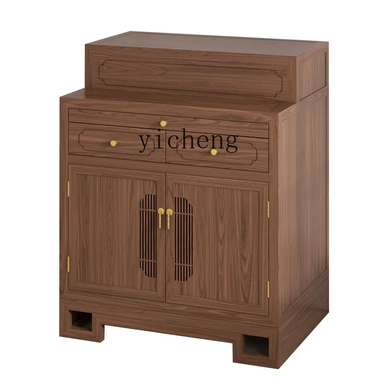 solid wood Tibetan ladder table heightening Buddhist platform home new Chinese modern with back plate for table feng shui