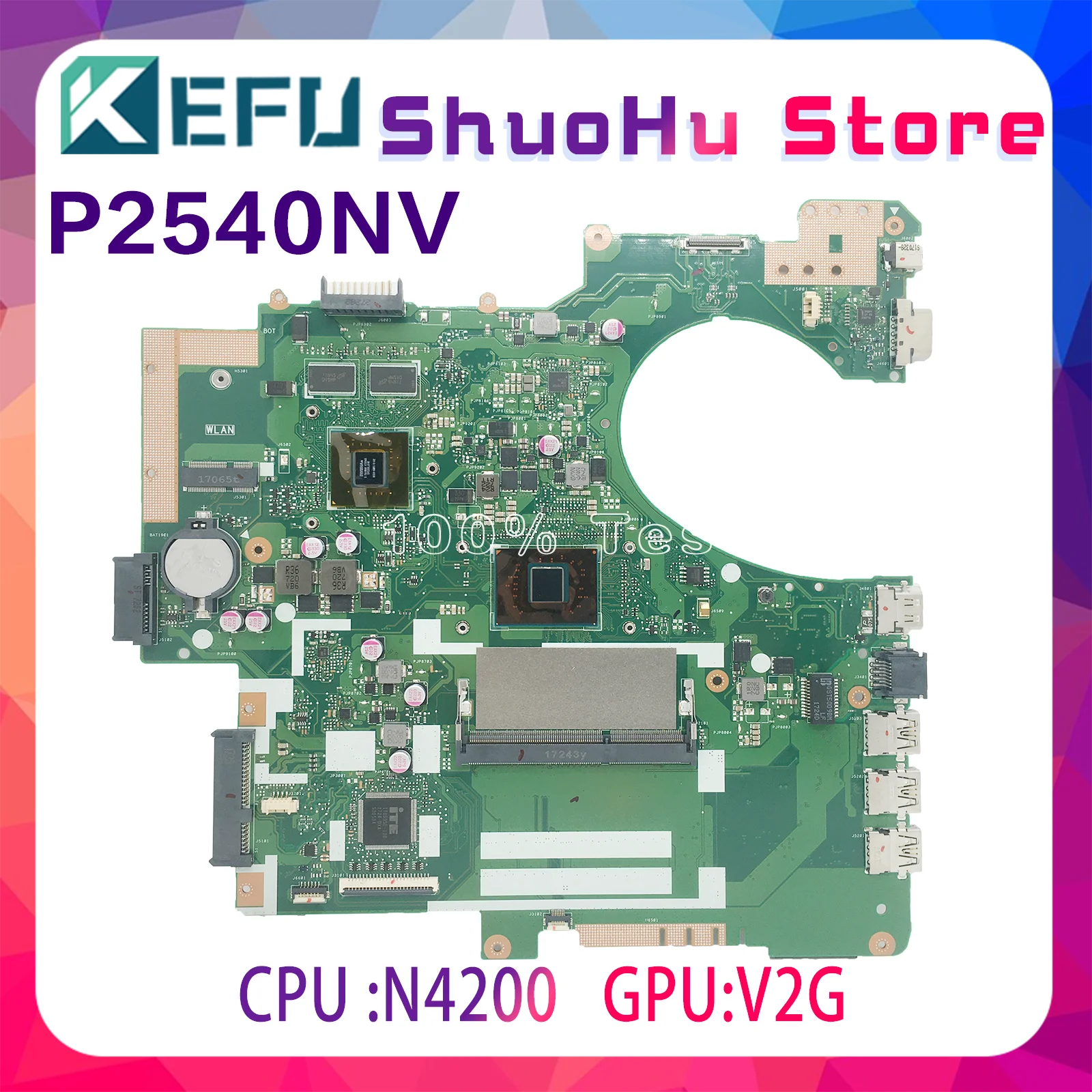 

KEFU P2540NV Laptop Motherboard For Asus P2540NV P2540N PRO254N Mainboard W/ N3700 CPU GT920M 2GB GPU 100% Test OK