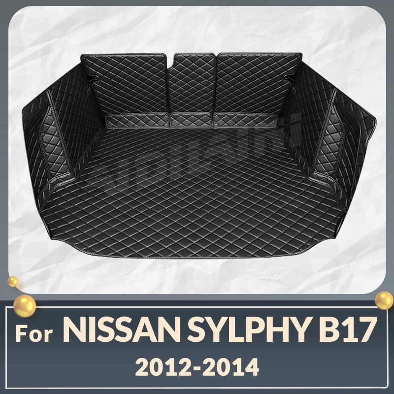 

Автомобильный коврик для багажника с полным покрытием для Nissan Sylphy B17 2012-2014 13, автомобильная накладка, подкладка для груза, защитные аксессуары для интерьера