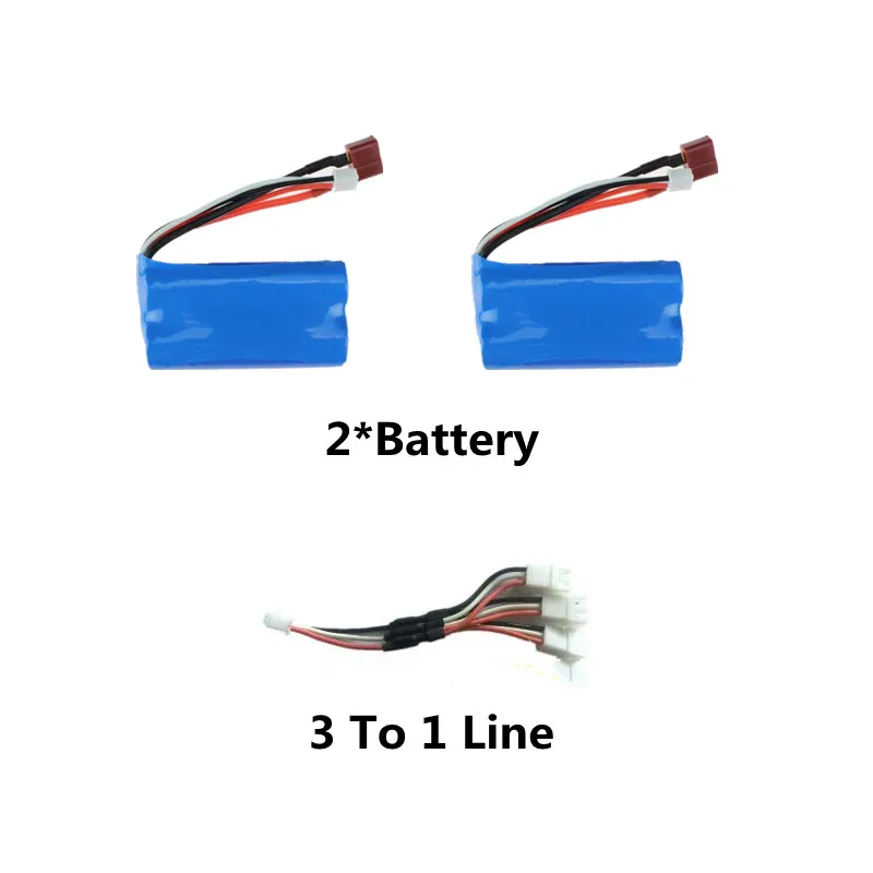 16303 16003 RC Racing Car Battery 55KM/H High Speed Remote Control RC Car Spare Parts 7.4V 3000MAH Battery/3 To 1 Line