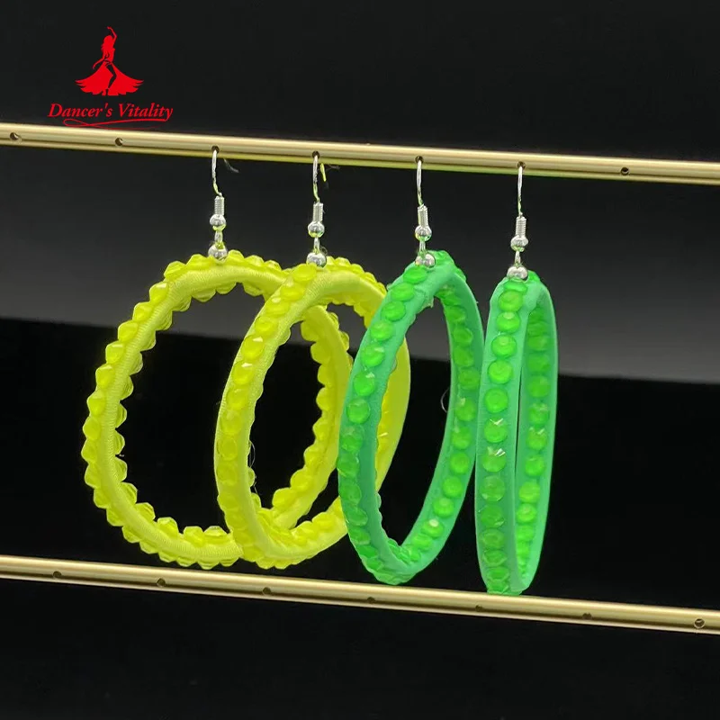 أقراط الرقص اللاتينية للبالغين والأطفال، إكسسوارات المنافسة، قاعة الرقص، الرقص الحديث، مجوهرات أداء أحجار AB