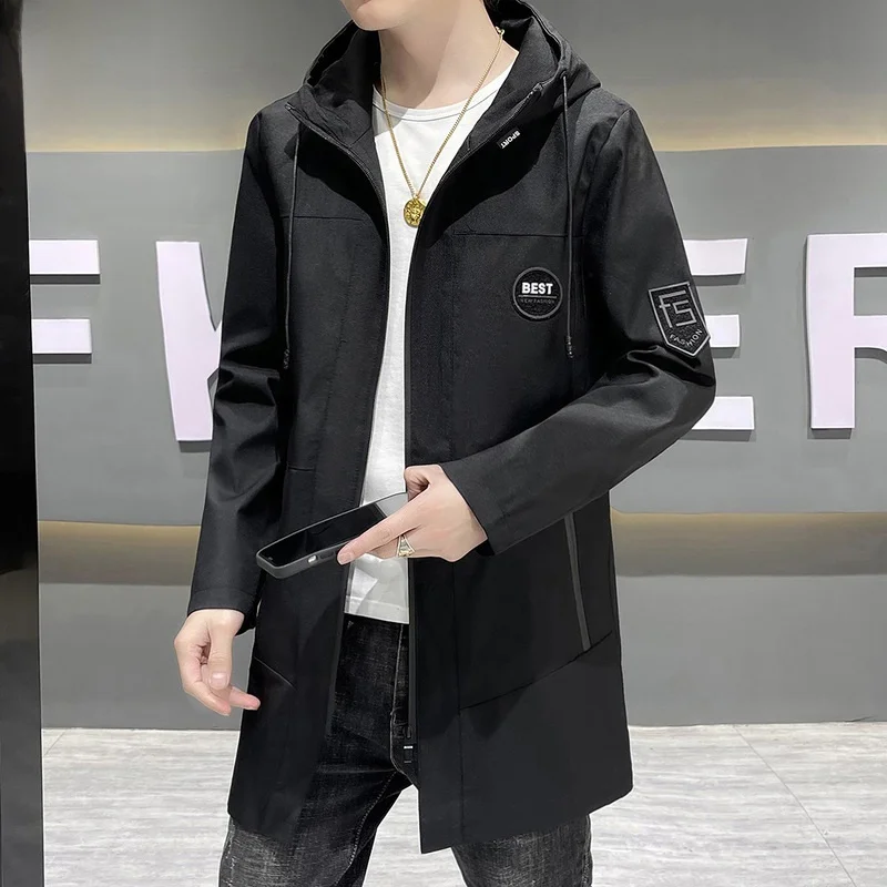 

Men's Mid-Length Jaet Autumn Faion Casual Outerwear Polyester Antifade Zipper Decorated Loose Fit Long Sve
