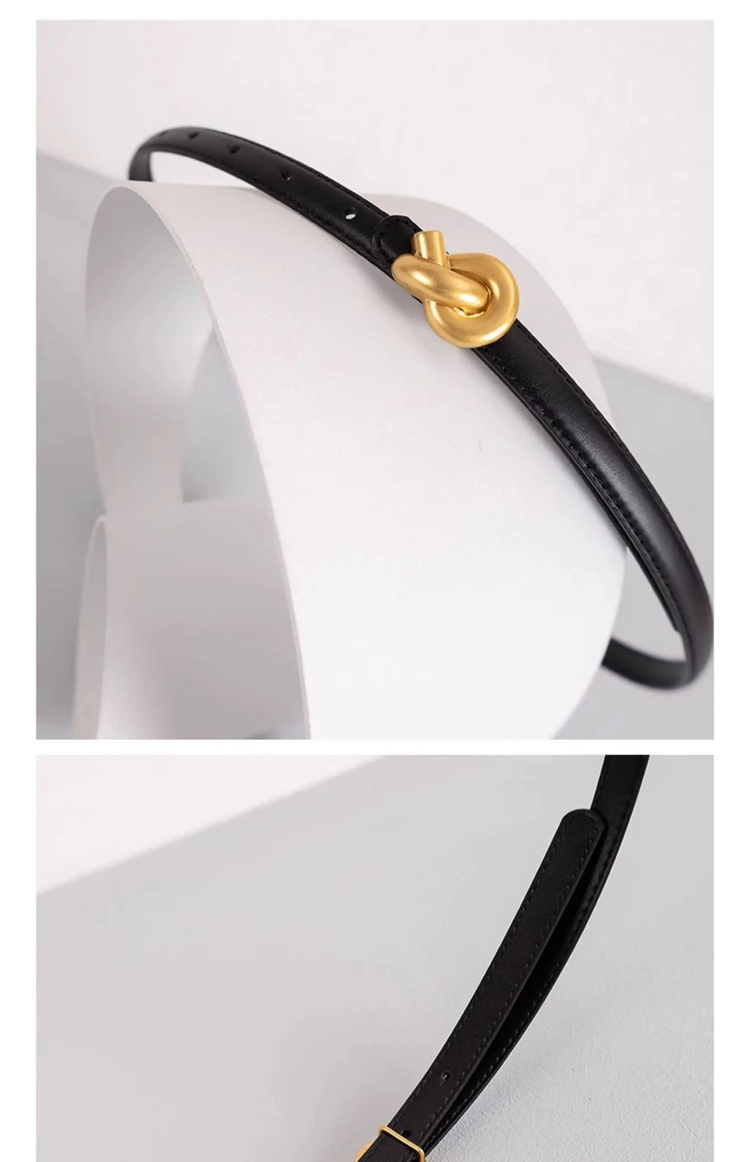Neue Echtes Leder Frauen Mode Gürtel Hohe Qualität Metall Knoten Schnalle Bund Kummerbund Für Kleid Jeans – Detail 11