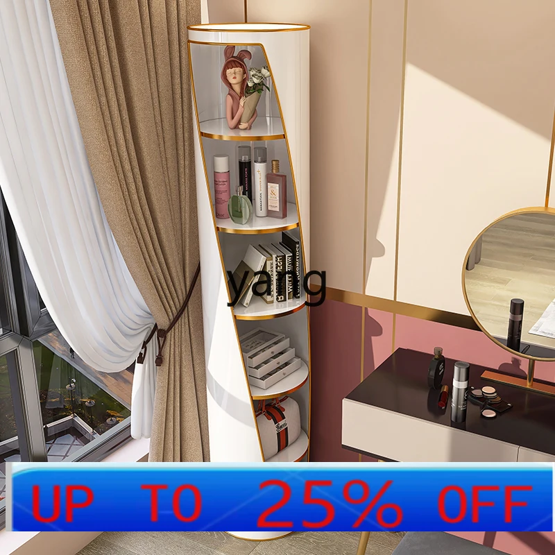 LH rotating floor bookshelf cabinet corner against the wall study living room white storage multi-layer