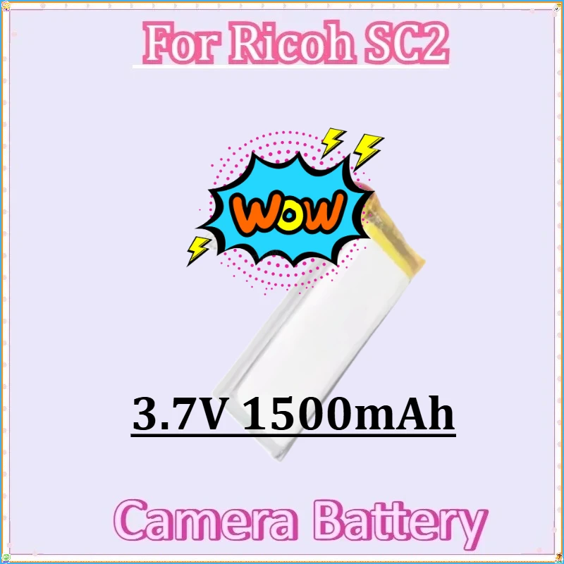 

New 3.7V 1500mAh for Ricoh SC2 Camera Li-Polymer Rechargeable Pack Replacement FT822457P Batteries 5 Wires Battery